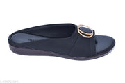 New Shamama women flat sandal and  girl fashionable stylish flip flops black