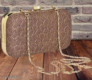 FANCY TRENDY WOMEN BOX CLUTCH WITH CHAIN SLING PARTY WEAR BRIDAL CLUTCH PURSE Fashionable Beautiful Handmade Embroidery Bridal Party Wedding