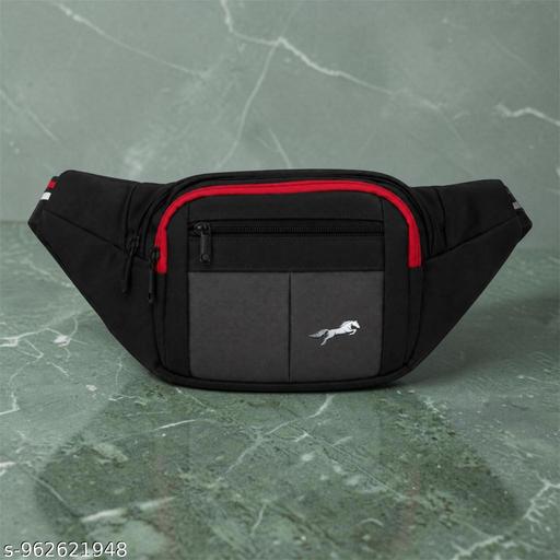 Waist Bag Men & Women Side Pouch for Travel & Sports Waterproof Adjustable Strap Waist Bag  (Black)