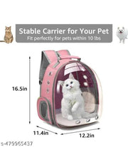 Astronaut Transparent Pet Carrier Backpack - for Travel, Hiking, Designed with Breathable Space, Ventilated, Airline-Approved, Sturdy Pad for Puppies & Cats (31.8L x 25.4W x 41.9H Centimeters)