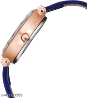 Timeless Antique Dial Analog Watch with Comfortable Leather Strap (Blue)
