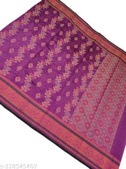 New Trending Fancy Monica Meena Cotton Silk Saree For Women/Girls