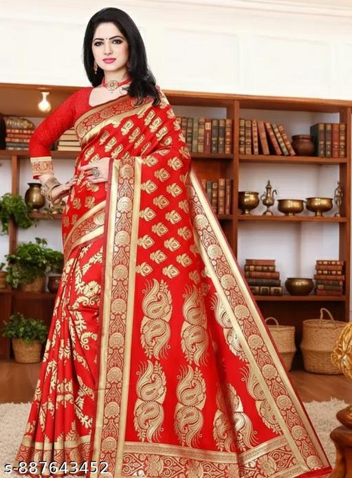 Demanding Soft Banarasi Silk Saree With Adorable Blouse Piece