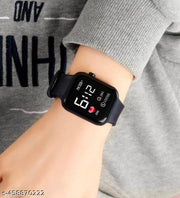Trending Black Colour Small Led Light Digital Watch for Unisex Kids Boys n Girls