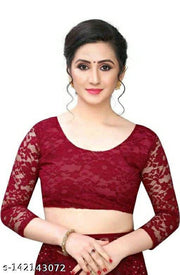 Brasso Net Maroon Saree With Blouse