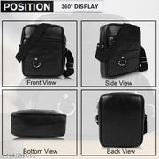 Faux Leather Unisex Sling Cross Body Travel Office Messenger Bag