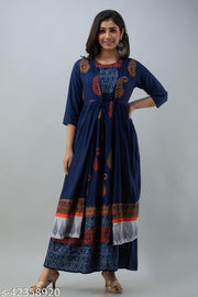 Women's Printed Rayon kurta and shrug|| Ethnic Set|| Ethnic Dress