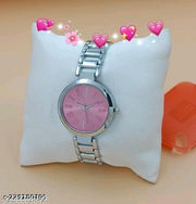 New Solid Designer Black Silver Metal Analog Watches for Women