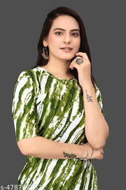 Women’s Party Wear Crepe Kurti | A-Line Printed | Multicolor Festive Collection Combo of 2 PACK OF 2 | Extra plus size - S, M, L, XL, 2XL, XXL, 3XL, XXXL, 4XL, 5XL