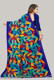 Trendy Floral Printed Everyday Wear Saree with Unstitched Blouse Piece