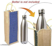 Jute Water Bottle Covers Eco-Friendly Jute Water Bottle Carry Bags with Reinforced Handles.Jute Water Bottle Cover for [ECO -Friendly].Set of 2.Multicolour & Multi-Design