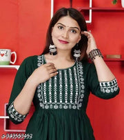 rayon kurti embroidered