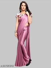 Sana silk Satin Silk Peach Saree With Blouse