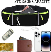 Running Belt with Waterproof Adjustable Elastic Strap, Sweatproof waistpacks with Large Capacity, Perfect for Running and Outdoor Activities, Black, One Size, Sports