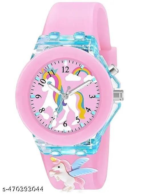 3D Printed Cartoon Printed Glowing LED Light Kids (Age:3-10 Years) Gift Analog Watch - For Boys & Girl