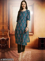 Polyster/Crepe fabric-Latest Premium printed kurti for women(pack 1)