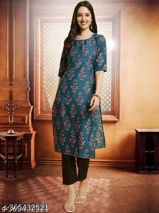 Polyster/Crepe fabric-Latest Premium printed kurti for women(pack 1)