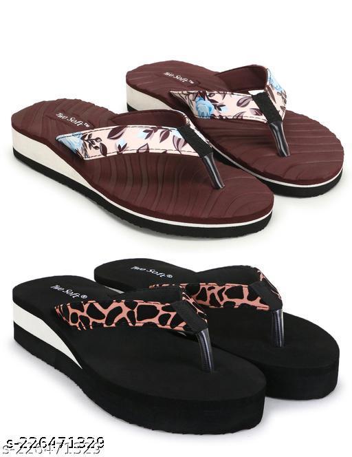Two Soft Comfortable & Stylish Women's Daily Use Slipper/Flipflop for Women & Girls Combo of 2