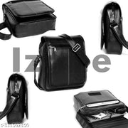Faux Leather Small Sling Bag (Black)