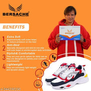 Men's Bersache Lightweight Casual Shoes with High-Quality Soles | Comfortable Shoes for Sneakers, Walking,  Training, and Daily Wear (Red)