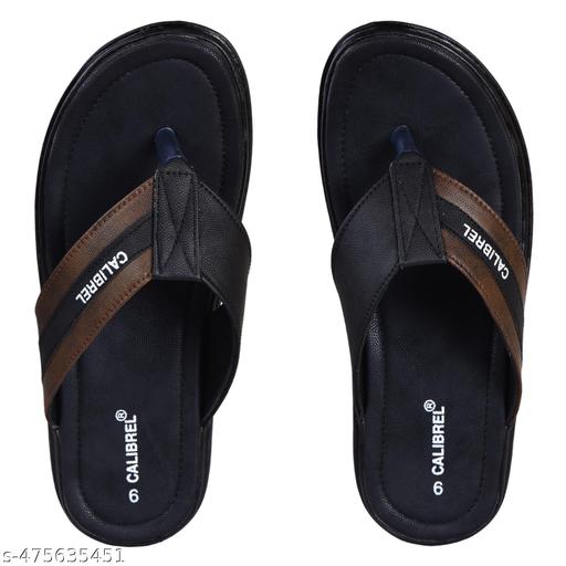 CALIBREL Men Black Slippers | Slipper for men | Sandals for Men| Casual Sandals | Stylish, Comfortable & Durable | Men's Flip-Flops | Trendy men's footwear | Chappal for men | for Daily & Occasion