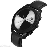 Lorenz Gift Combo Set of Black Analog Watch & Hi-Quality PU Wallet for Men | MK-4010WL-01