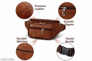 Latest Men Women Leather Waist Pack Travel Bags For Moneyy| Belt| Cards |Mobile| Documents| Kit| Books and Bills Dairy Pouch Cross Side Bag For Men Women .With Belt Stylish Small Luggage Accessories Bag I Waist Bags I Fanny pack.