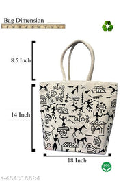 Vintage Canvas Bag with Old-School Icons & Studded Handle – Stylish and Functional"
