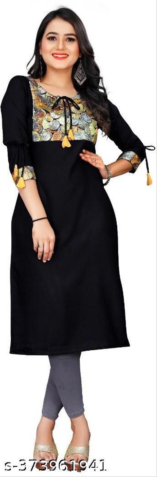 Polyster/Crepe fabric-Latkan With Printed Fashionable Kurti
