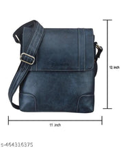 ENAMOUR Stylish Blue Leather Sling Bag for Men | Enamour Premium Crossbody Messenger Bag with Adjustable Strap for Travel, Office, Casual & Use