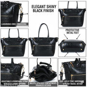 WOB worldofBags -Explore the latest  handbag designs, blending elegance and functionality in premium leather, Resin and PU, perfect for enhancing your fashion statement Black color Handbag (Medium Size)