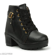 Trendy, Trending and Stylist Boot for Girls Latest Stylish High Heel Long Ankle Synthetic Leather Zipper Boots for Women/Girls/Ladies
