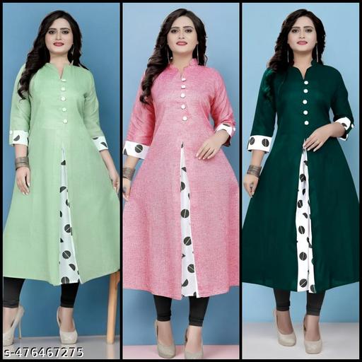 Combo Selfi Cotton Kurti (Pack Of 3)