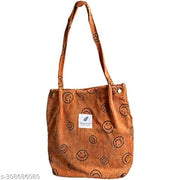 MOMISY Women Corduroy Tote Bag with Handle and Strap Belt Girls Shoulder Handbag Shopping Bag Travel for Daily Use Mother Work Beach and Grocery