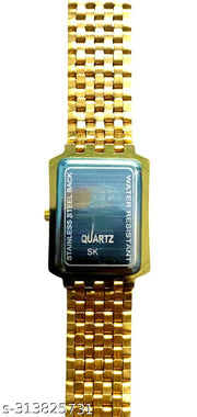 Trendy Big Gold Square Watch For Men's