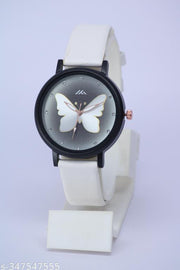New Trendy Solid Dial Designer Fancy Leather Belt Watches for women analog watches for girls