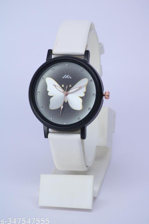 New Trendy Solid Dial Designer Fancy Leather Belt Watches for women analog watches for girls