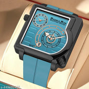 Dual Time Date Display Radium Dial  Magnetic Belt Analog Watch For Men_B31k