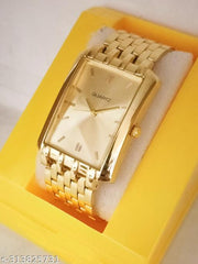 Trendy Big Gold Square Watch For Men's