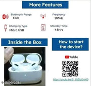 TWS Bluetooth Earbuds with Charging Case Wireless Earphones with Cover, Premium Sound, and Handsfree Call Support FREE CASE COVER