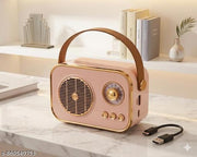 Premium Vintage Retro Bluetooth Speaker with FM Radio, USB, and TF Card Support - Rechargeable Portable Wireless Speaker