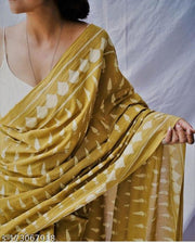 JAIPURI, BAGRU HAND BLOCK PRINT PURE SOFT COTTON MULMUL SAREE WITH BLOUSE PIECE