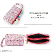 WILDAUK  Casual, Formal, Party Pink Butterfly Print Clutch