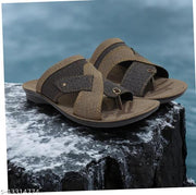 Brown- Solid  Flip Flops, Slippers, Sandals For Men