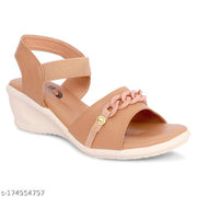 Casual Heels & Sandals : Sandals for woman : Ladies Heel Sandals : Attractive Solid Heels Sandals Woman