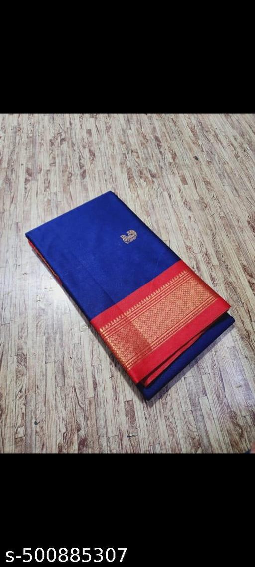 Women's Banarasi Soft Cotton Silk Saree With Unstitched Blouse Piece Women's Cotton Silk Saree Beautiful Women's Free Size Saree With Blouse Piece Women's Zari Woven Cotton Silk Banarasi Saree