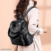 Medium 25 L Laptop Backpack Backpack Purse for Women Convertible Travel Vintage PU Leather Shoulder Bag  (Black)