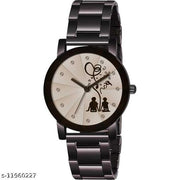 HRV Crystal-Sitting Couple-WD-Chain-Women Premium Quality Designer Fashion Wrist Analog Watch