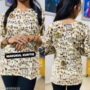 Floral/ varli Printed Short Kurti , Kurta Short Top for women