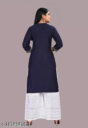 rayon kurti embroidery straight